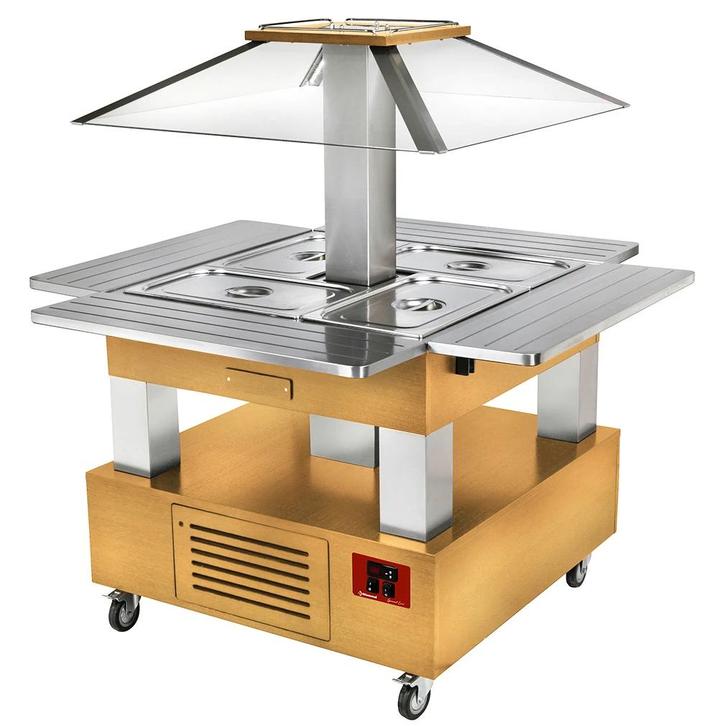 Gekoeld Buffet | GOURMET LINE | Hout/RVS | 4x 1/1 GN |, Zakelijke goederen, Horeca | Keukenapparatuur, Nieuw in verpakking, Verzenden