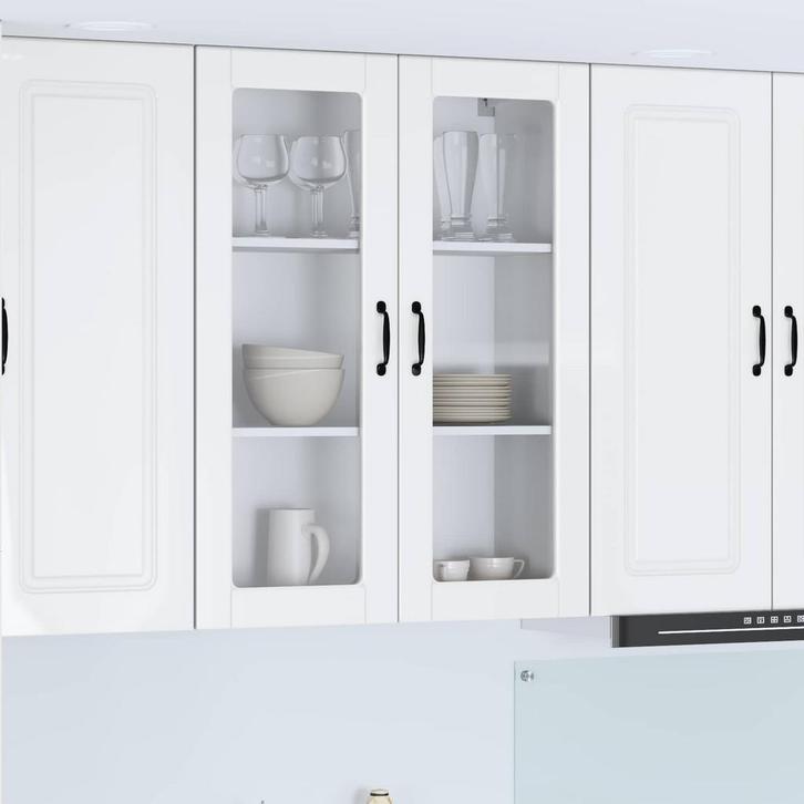 vidaXL Keuken Kast Hoogglans wit 80 x 31 x 100 cm Bewerkt, Maison & Meubles, Armoires | Autre, Envoi