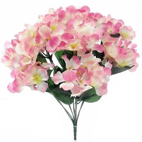 Hortensia hydrangea pink roze zijdenbloem bundel 11 stuks 35, Huis en Inrichting, Woonaccessoires | Kunstplanten en Kunstbloemen