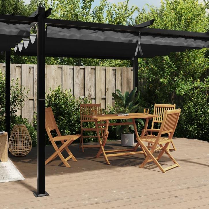 vidaXL Prieel met uittrekbaar dak 3x6 m aluminium, Tuin en Terras, Partytenten, Nieuw, Verzenden