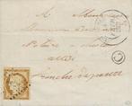 Frankrijk 1852 - Schitterende 10 bistre centimes op brief, Gestempeld