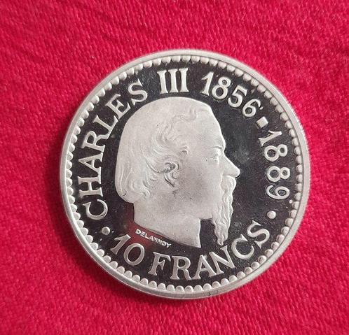 Monaco. 10 Francs 1966 Charles III. Essai en argent  (Zonder, Postzegels en Munten, Munten | Europa | Euromunten