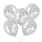 Zilveren Confetti Ballon Engelen Haar 30cm 5st, Hobby en Vrije tijd, Feestartikelen, Verzenden, Nieuw