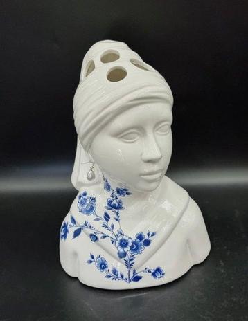 Delfts Blauw - Vaas - Porselein - Meisje met de parel, Antiek en Kunst