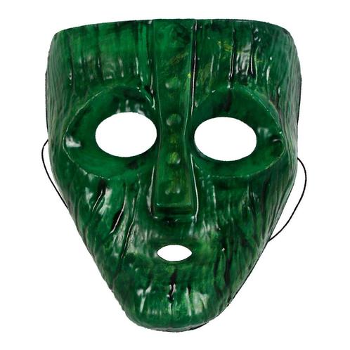 Groen houten Jade masker, Hobby en Vrije tijd, Feestartikelen, Verzenden