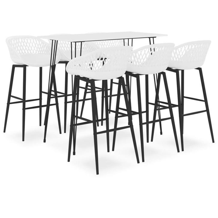 vidaXL 7-delige Barset wit, Huis en Inrichting, Complete eetkamers, Nieuw, Verzenden