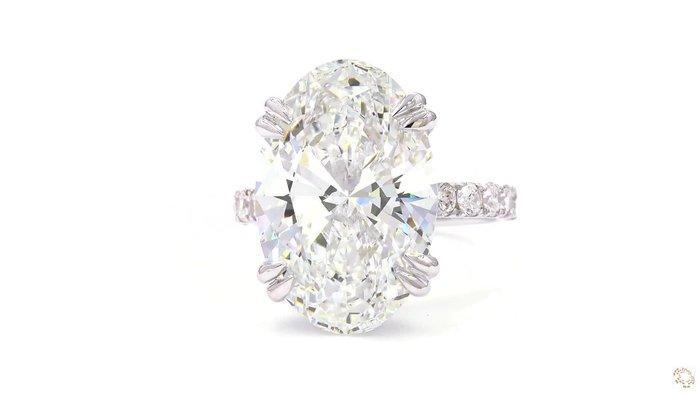 Zonder minimumprijs - Ring - 18 karaat Witgoud - 10.95ct., Bijoux, Sacs & Beauté, Bagues