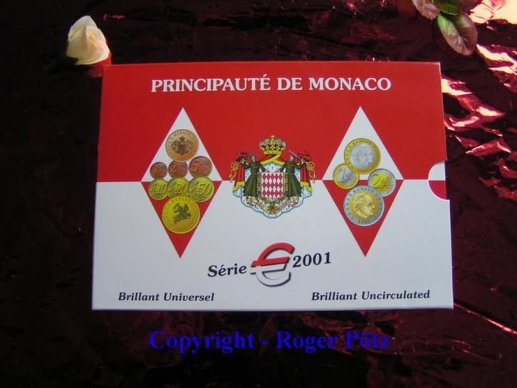 3,88 Euro Kms Monaco 2001 Originalfolder st, Postzegels en Munten, Munten | Europa | Euromunten, België, Verzenden
