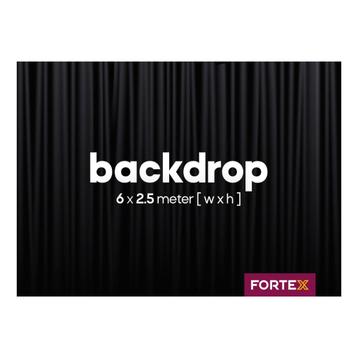 FORTEX Backdrop 6m (B) x 2,5m (h) zwart 320 gram/m², Verzenden