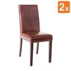 Stoelen | Kunstleer/Hout | Antique Dark Brown | Houtlook, Verzenden, Nieuw in verpakking