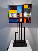 Stile Tiffany - Lampe de table - Mondrian - Vitrail, Antiek en Kunst