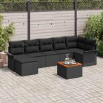 vidaXL Tuinbank Set met opslag 8 pcs Zwart poly rattan, Tuin en Terras, Verzenden, Nieuw
