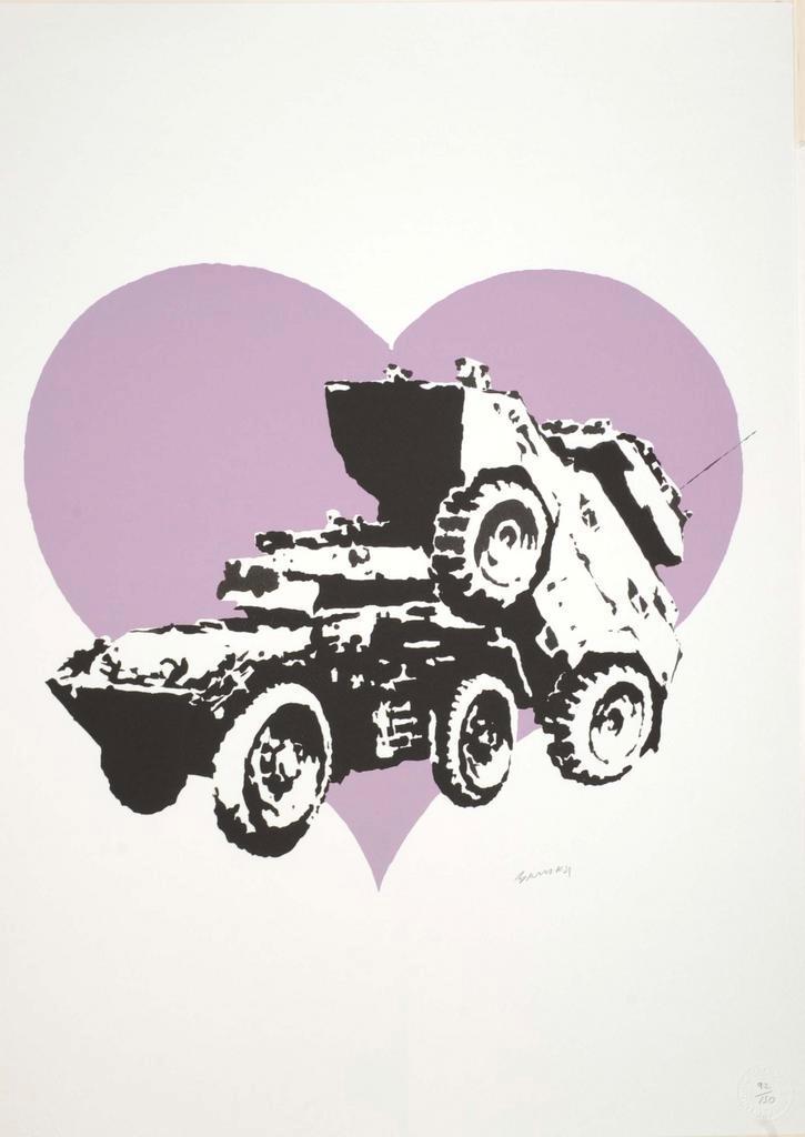 Banksy Offset Lithografie, 50×70 cm, Gecertificeerd, Antiek en Kunst, Kunst | Litho's en Zeefdrukken