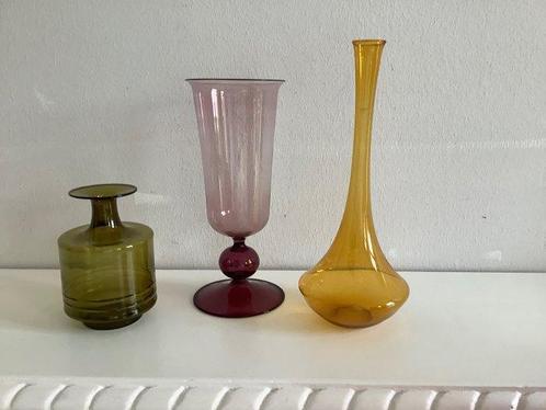 Ensemble de 3 vases Lauscha Thuringe (3) - Verre, Antiek en Kunst, Antiek | Glaswerk en Kristal