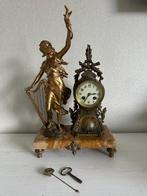 Pendule de cheminée - Antique Bronze, Marbre, Régule, Verre, Antiquités & Art
