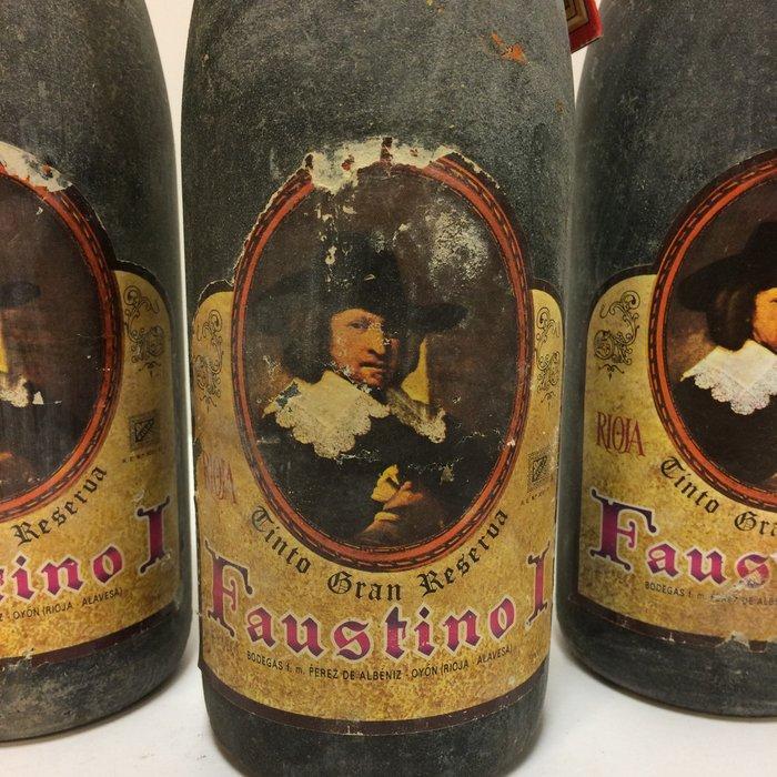 1964 Bodegas Faustino I - Rioja Gran Reserva - 3 Flessen, Verzamelen, Wijnen