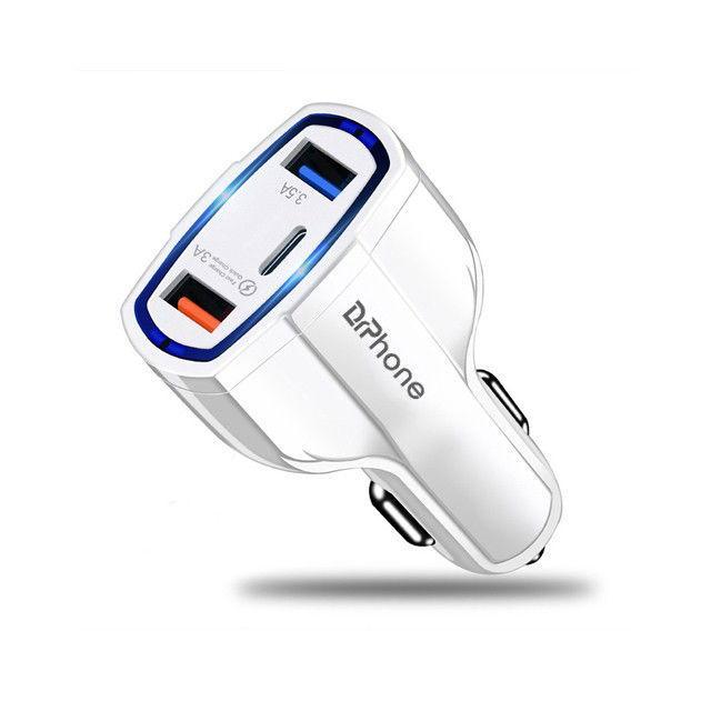 DrPhone QC4 Pro - 3 Poort Autolader - USB Qualcom 3.0 + USB, Télécoms, Chargeurs de voiture, Envoi