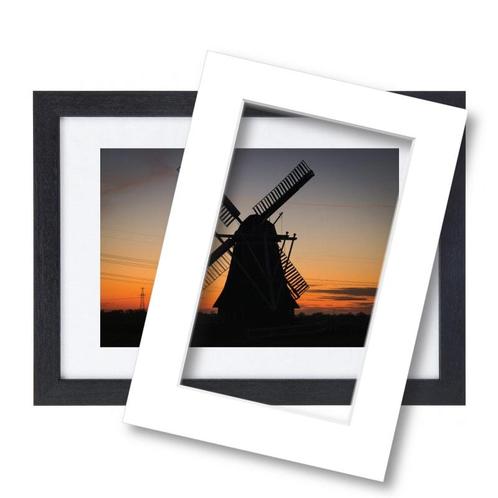 Fotolijst met passe partout 60x80cm hout zwart, Huis en Inrichting, Woonaccessoires | Lijsten, Verzenden