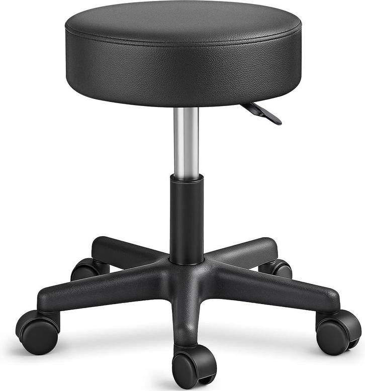 Zadelkruk - Kruk op wielen - Rolkruk - Draaikruk - Zwart - T, Maison & Meubles, Tabourets de bar, Envoi