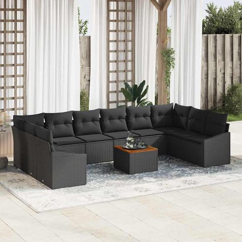 vidaXL Tuinbank Set 11 pcs Zwart, Tuin en Terras, Tuinsets en Loungesets, Nieuw, Verzenden