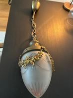 Plafondlamp - Geslepen glas met messing - Jugendstil