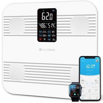 Pèse-personne connecté Silvergear - blanc - 29,9 x 29,9 x, Verzenden, Neuf