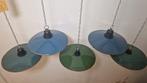 Plafondlamp (5) - Emaille, Staal - Emaille lamp 5 stuks, Antiek en Kunst