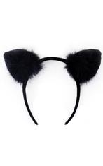 Haarband Zwarte Kat Oortjes Zwart Dons Diadeem Kattenoren Po, Ophalen of Verzenden