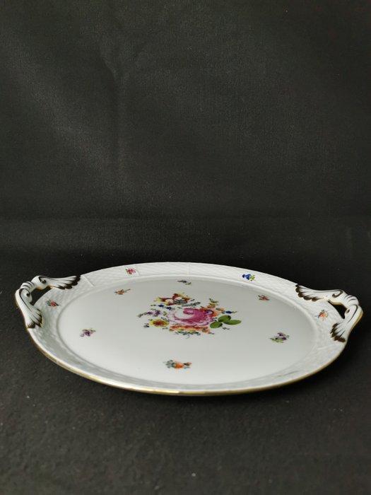 Herend Ungheria - Vassoio rotondo con due maniglie, Antiek en Kunst, Antiek | Meubels | Tafels