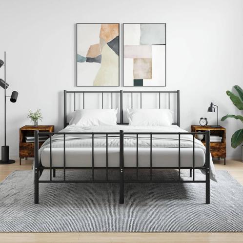 vidaXL Nachtkastjes 2 st 40x35x47,5 cm bewerkt hout gerookt, Huis en Inrichting, Slaapkamer | Nachtkastjes, Nieuw, Verzenden