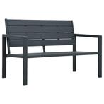 vidaXL Tuinbank hout-look 120 cm HDPE grijs, Verzenden, Nieuw