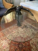 Table basse - Bronze patiné - Table en verre avec dessus en