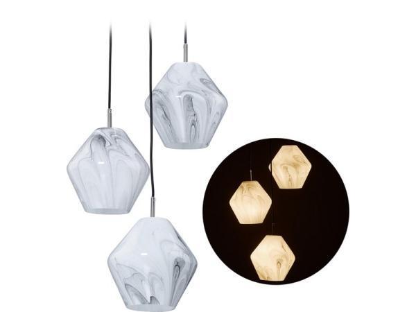 Veiling -  hanglamp 3 lichts - marmer design - E14, Huis en Inrichting, Lampen | Hanglampen