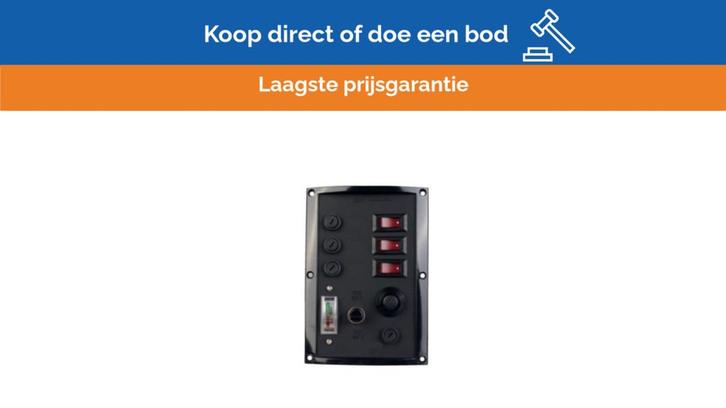Bieden: Talamex 3-function 12V electric switch panel with b, Watersport en Boten, Bootonderdelen, Ophalen of Verzenden