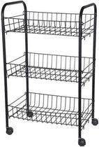 2eChoix | Zwarte keuken trolley met manden op wielen 39 x 23, Ophalen of Verzenden, Nieuw