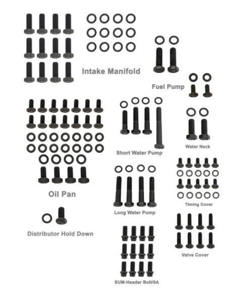 Chevrolet small block engine bolt kit  black, Auto-onderdelen, Overige Auto-onderdelen, Nieuw, Ophalen of Verzenden