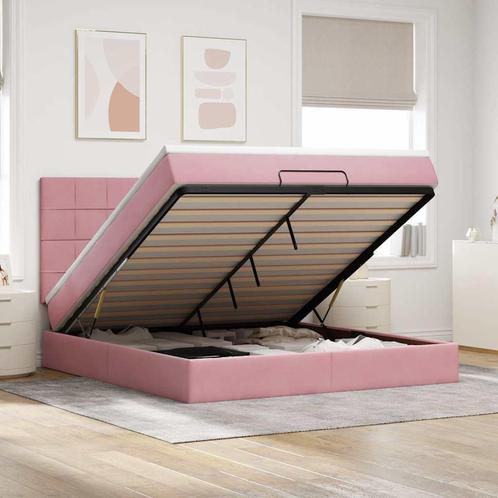vidaXL Ottoman bed met matrassen en LEDs 160x200cm fluweel, Huis en Inrichting, Slaapkamer | Bedden, Nieuw, Verzenden