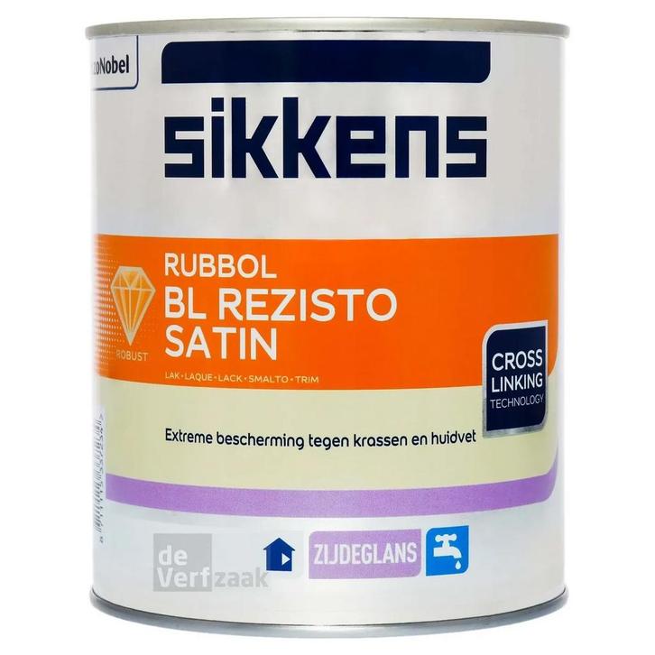 Sikkens Rubbol BL Rezisto Satin Wit 1L, Doe-het-zelf en Bouw, Verf, Beits en Lak, Wit, Nieuw, Verzenden