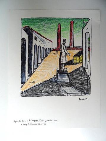 Orfeo Tamburi (1910-1994) - Omaggio a de Chirico, Enigma di