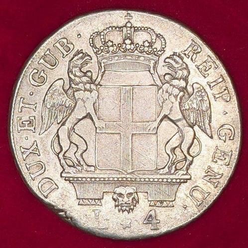 Italië, Genua 4 Lire 1797, Postzegels en Munten, Munten | Europa | Niet-Euromunten