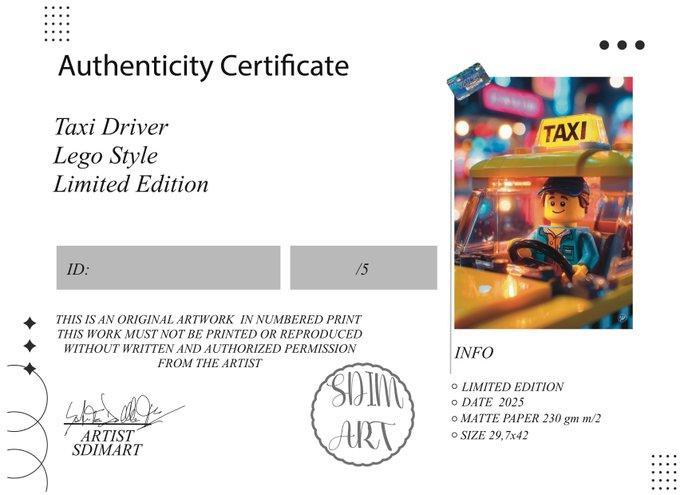 SDIMART - Taxi Driver Lego Style Limited Edition, Kinderen en Baby's, Speelgoed | Duplo en Lego