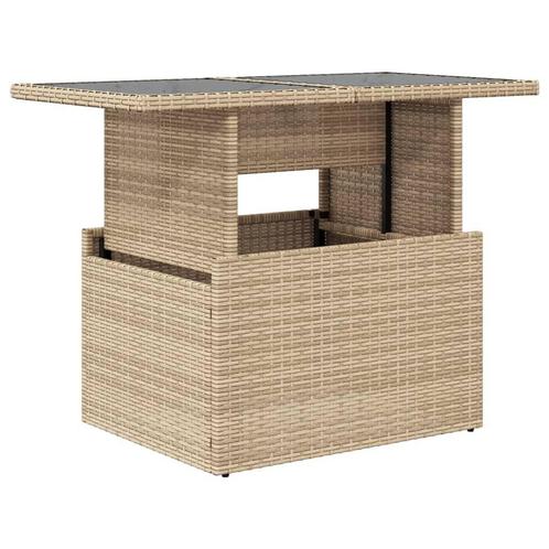 Rattan Tuintafel Verstelbaar | Retour Deal | 35% Korting, Tuin en Terras, Tuintafels, Rechthoekig, Nieuw, Wicker, Verzenden