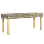 vidaXL Bankje 110 cm natuurlijk kubu rattan en massief, Huis en Inrichting, Verzenden, Nieuw