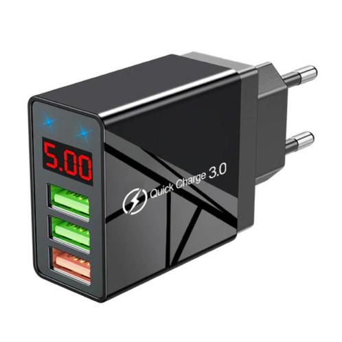 Qualcomm Quick Charge 3.0 Triple 3x Port USB Muur Oplader, Telecommunicatie, Mobiele telefoons | Batterijen en Accu's, Nieuw, Verzenden
