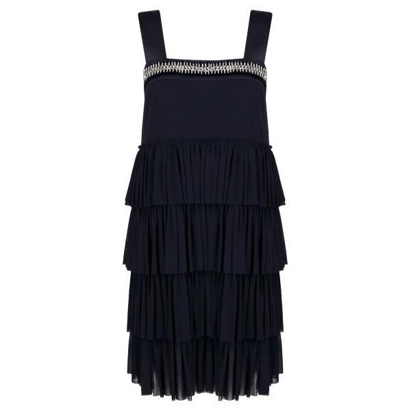 Twinset • donkerblauwe jurk met laagjes • 34 (IT40), Kleding | Dames, Truien en Vesten, Verzenden