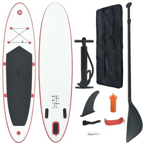 vidaXL Stand Up Paddleboardset opblaasbaar rood en wit, Sports nautiques & Bateaux, Planche à pagaie, Envoi