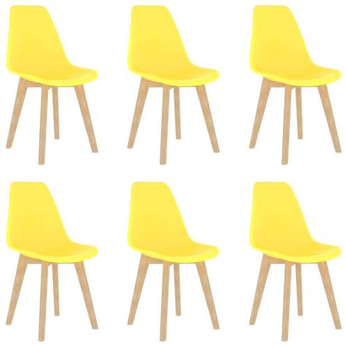 vidaXL Eetkamerstoelen 6 st kunststof geel, Huis en Inrichting, Stoelen, Nieuw, Verzenden