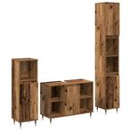 vidaXL 3-delige Badkamermeubel Set Oud Hout Gelaagd Hout, Huis en Inrichting, Badkamer | Badkamermeubels, Verzenden, Nieuw