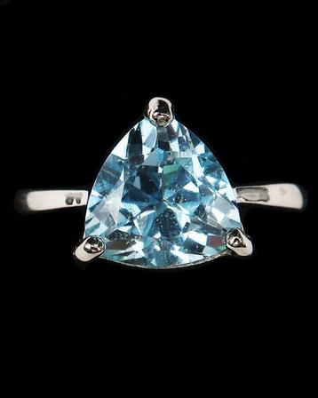 Topaze - Argent, Bague Topaze de Ciel - Foyer de la Paix