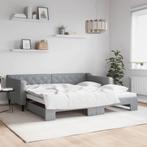 vidaXL Lit de jour avec lit gigogne gris clair 100x200, Maison & Meubles, Verzenden, Neuf